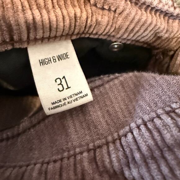 BDG Urban Outfitters Pants Womens 31 Brown Corduroy High Wide Straight Casual - Picture 9 of 12